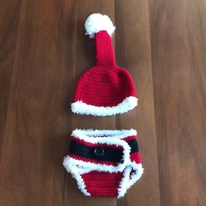 Baby Christmas Santa hat and bottoms.